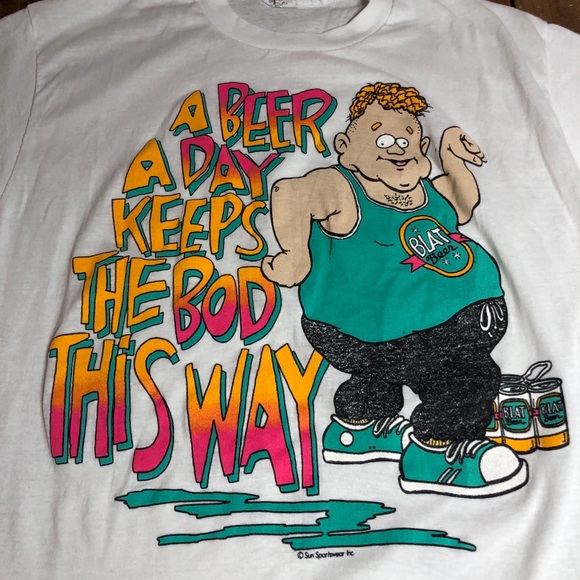 Vintage Other - rare Vintage Beer Body Gag Joke Shirt A Beer a Day